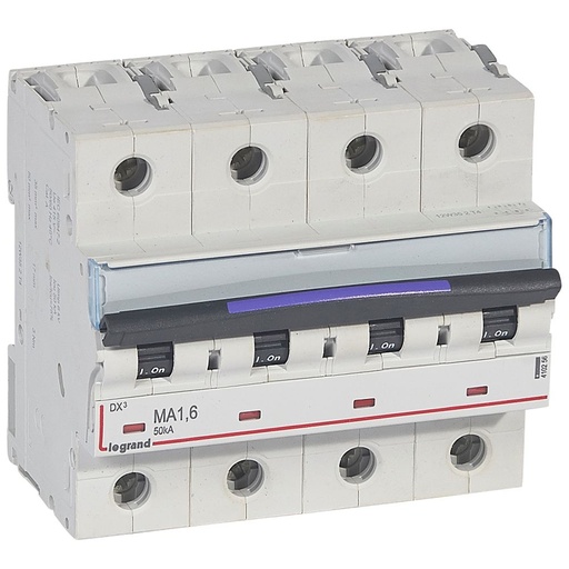 [PTG163.01923] LEGRAND 410256, MCB DX³ MA Simple Magnetic, 4P, 1.6 A, 50 kA, MA Curve, 6 Modules