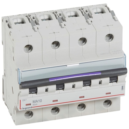 [PTG163.01927] LEGRAND 410260, Disjunctor Magnetic simplu DX³, mA, 4P, 10 A, 50 kA, Curbă MA, 6M