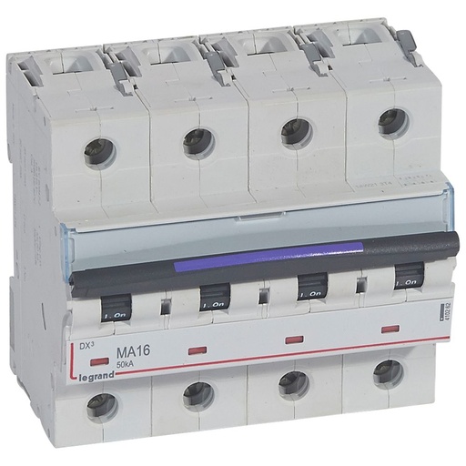 [PTG163.01929] LEGRAND 410262, MCB DX³ MA Simple Magnetic, 4P, 16 A, 50 kA, MA Curve, 6 Modules
