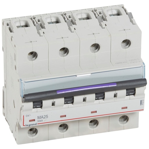 [PTG163.01930] LEGRAND 410263, MCB DX³ MA Simple Magnetic, 4P, 25 A, 50 kA, MA Curve, 6 Modules