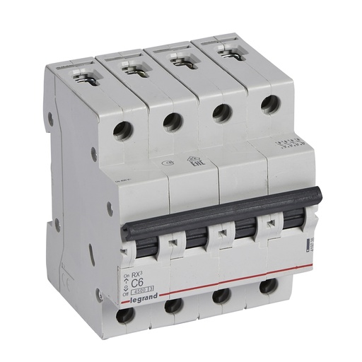 [PTG163.01964] LEGRAND 419738, MCB RX³ 4500, 4P, 400V, 6 A, Curbă C