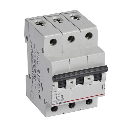 [PTG163.02019] LEGRAND 419882, MCB RX³ 6000, 3P, 400 V, 10 A, C Curve, Comb Busbar Compatible