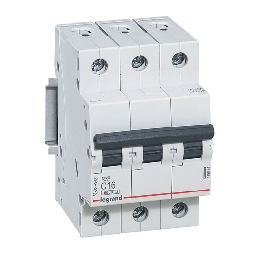 [PTG163.02020] LEGRAND 419884, MCB RX³ 6000, 3P, 400 V, 16 A, C Curve, Comb Busbar Compatible