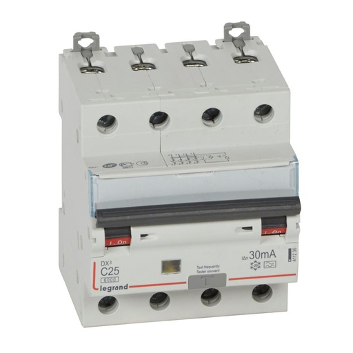 [PTG163.02111] LEGRAND 411236, RCBO, DX³ 6000 -10 kA -4P-400 V -25 A -30 mA, tip A