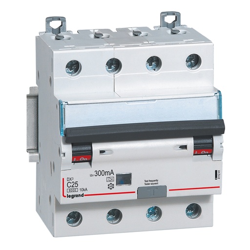 [PTG163.02116] LEGRAND 411241, RCBO, DX³ 6000 -10 kA -4P-400 V -25 A -300 mA, tip A