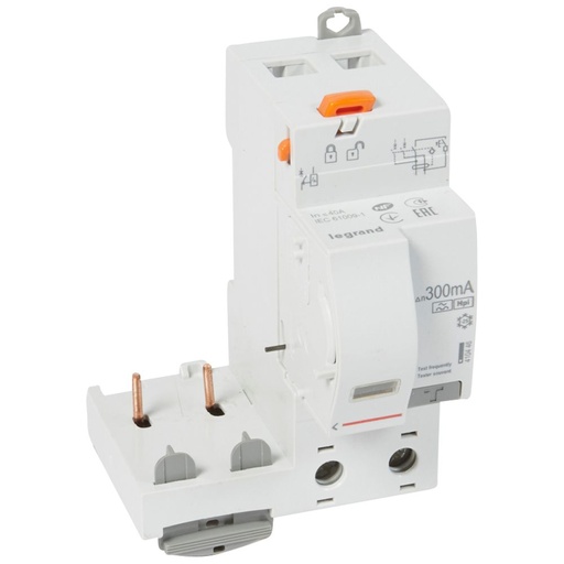[PTG163.02141] LEGRAND 410446, Bloc diferențial adaptare DX³-șurub-2P-230/400 V-40 de tip A Hpi-300 mA, Disjunctor 1 mod/pol