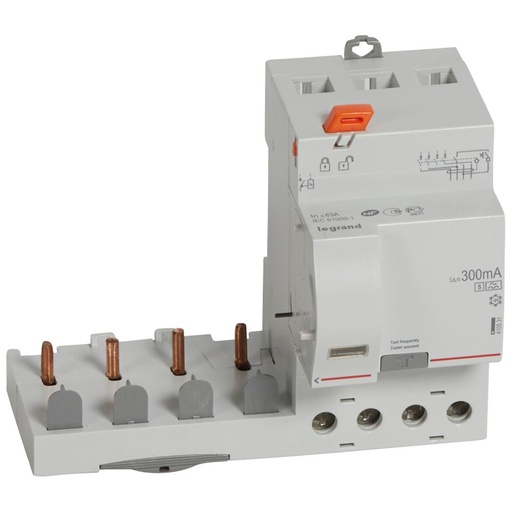 [PTG163.02167] LEGRAND 410531, Bloc diferential, 4P, 400 V -63 A-300 mA selectiv, tip A, pentru 1 modul DX³