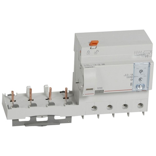 [PTG163.02188] LEGRAND 410643, Bloc diferential, 4P-400V -63A-300/1000 mA reglabil, tip Hpi, pentru disjunctoare 1.5 modul/pol DX³