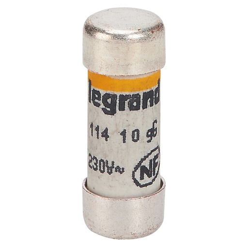 [PTG047.00014] LEGRAND 011410, Domestic Cylindrical Fuse Cartridge, 8.5 × 23 mm, with Indicator, 10 A
