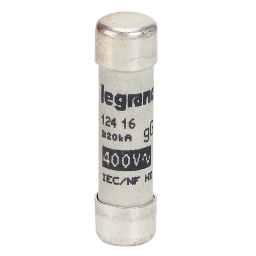 [PTG047.00038] LEGRAND 012416, gG Cylindrical Fuse Cartridge, 8 × 32 mm, 16 A, with Indicator