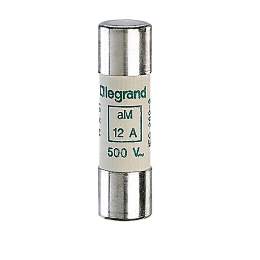 [PTG047.00085] LEGRAND 014012, Cartuș fuzibil cilindric tip aM 14 x 51, 12 A, Fără indicator