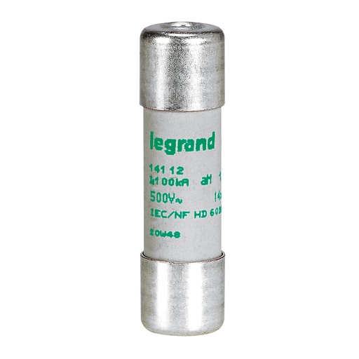 [PTG047.00098] LEGRAND 014112, aM Cylindrical Fuse Cartridge, 14 × 51 mm, 12 A, with Indicator