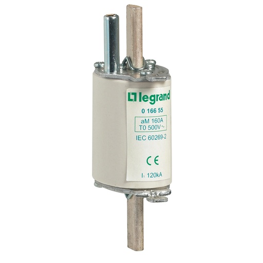 [PTG047.00200] LEGRAND 016655, Siguranță cartuș de tip lamă HRC, Tip aM, mărime 0, 160 A, Cu percutor