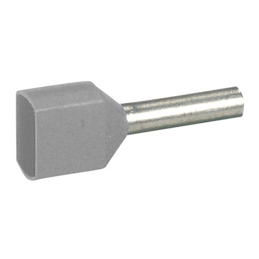 [PTG004.00028] LEGRAND 037690, Camăși Terminale Starfix, Duble Individuale, Secțiune 2 × 2.5 mm², Gri