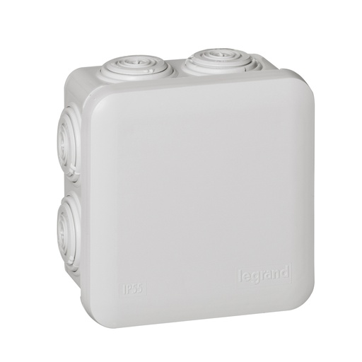 [PTG018.00318] LEGRAND 092012, Plexo Square Box 80×80×45 mm, Grey, 7 Entries, IP55/IK07, GWT 650°C