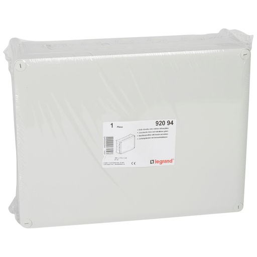 [PTG018.00321] LEGRAND 092094, Plexo Box IP55, IK07, 360×270×124 mm, with Pre-Cut Entries for ISO Glands