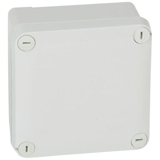 [PTG018.00330] LEGRAND 092020, Plexo Sealed Square Box 105×105×55 mm, Grey, Flat Front, IP55, IK07, 650°C
