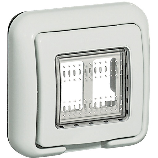 [PTG018.00365] BTICINO 25602, Idrobox Matix Cover IP55, 2 Modules, Grey