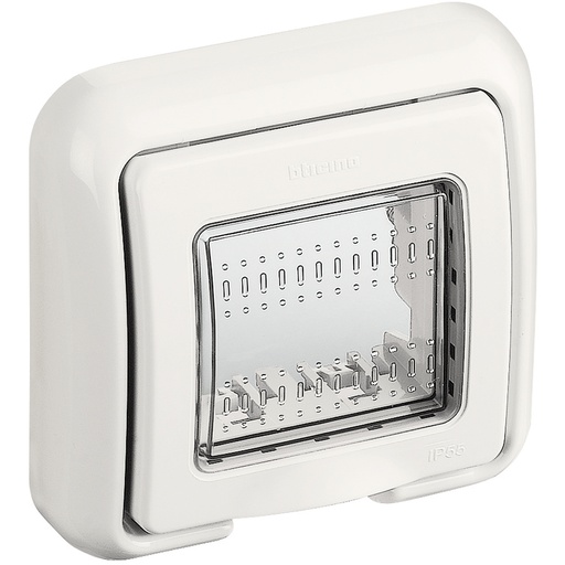 [PTG018.00366] BTICINO 25602B, Idrobox Matix Cover IP55, 2 Modules, White