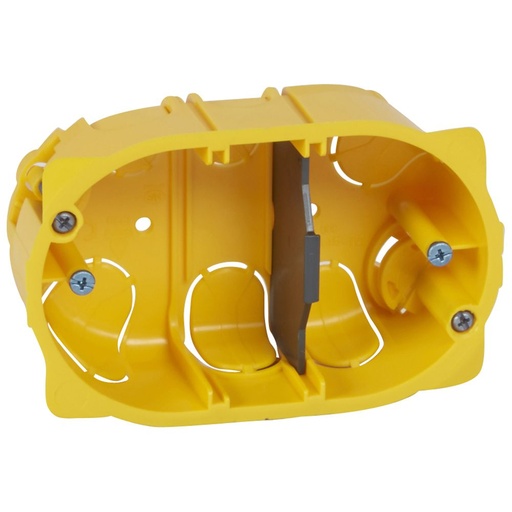 [PTG018.00402] BTICINO 080049, Batibox Flush‑Mount Box, 3 Modules, Italian Standard, 40 mm Depth, for Plasterboard Walls