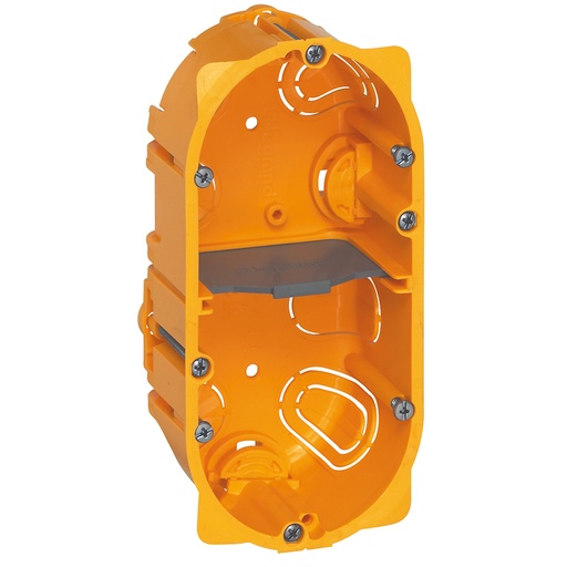[PTG018.00404] BTICINO 080052, Batibox Flush‑Mount Box, 2 Gangs or 4/5 Modules, 50 mm Depth, for Plasterboard Walls