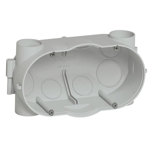 [PTG018.00430] BTICINO 081942, Doză universală Batibox, Asociabilă, Pentru beton, 2 posturi, Orizontală/verde, Adâncime 58 mm