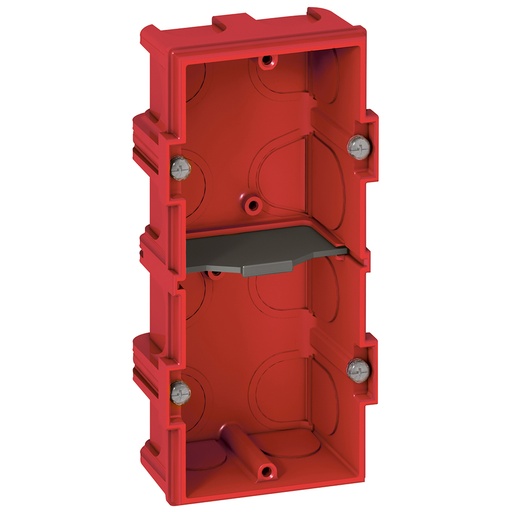 [PTG018.00438] BTICINO 080142, Batibox Masonry Box, 2 Gangs, 4/5 Modules, Green, Horizontal, 40 mm Depth