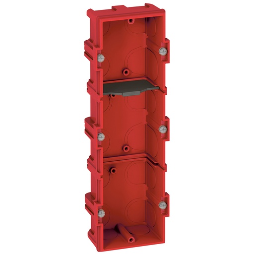 [PTG018.00439] BTICINO 080143, Doză Batibox pentru zidărie, 3 posturi, 6/8 module, Verde, Orizontală, Adâncime 40 mm