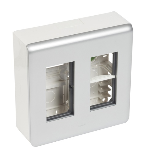 [PTG018.00544] LEGRAND 079082, Stație de lucru cu montaj aparent, 2×4 module, Aluminiu