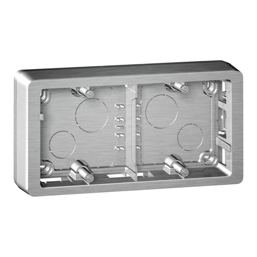 [PTG018.00589] LEGRAND 080245, Céliane Surface Box, 2 Gangs Horizontal/Vertical, Titanium