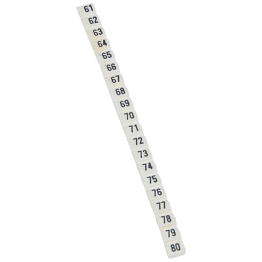 [PTG049.00124] LEGRAND 038153, Cab 3 Marker, for Cross-Section 0.5-1.5 mm², Numbers 61-80