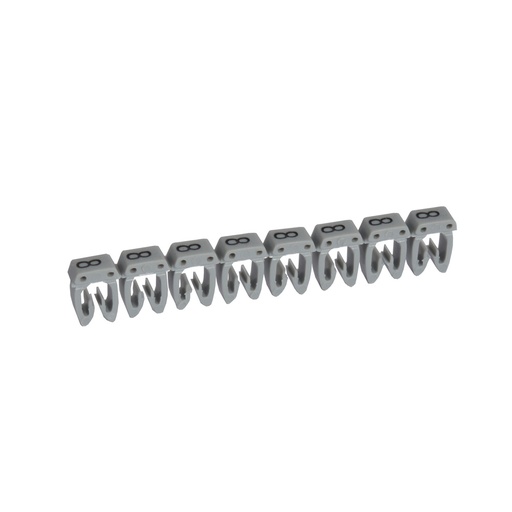 [PTG049.00141] LEGRAND 038218, Cab 3 Marker, for Cross-Section 0.5-1.5 mm², Number 8, Grey