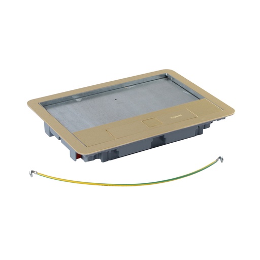 [PTG011.00016] Legrand 088006, Cadru și capac din alamă pentru doză de pardoseală standard, 8/12 module