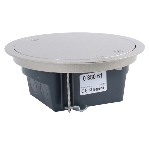 [PTG011.00032] Legrand 088061, Doză de pardoseală 4 module, Ip66 / ik09 (1000 kgf), Pentru interior și exterior, Capac detașabil, Finisaj inox