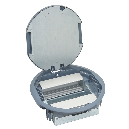 [PTG011.00038] Legrand 088127, Doză de pardoseală rotundă cu capac standard, 12 module, Suport vertical