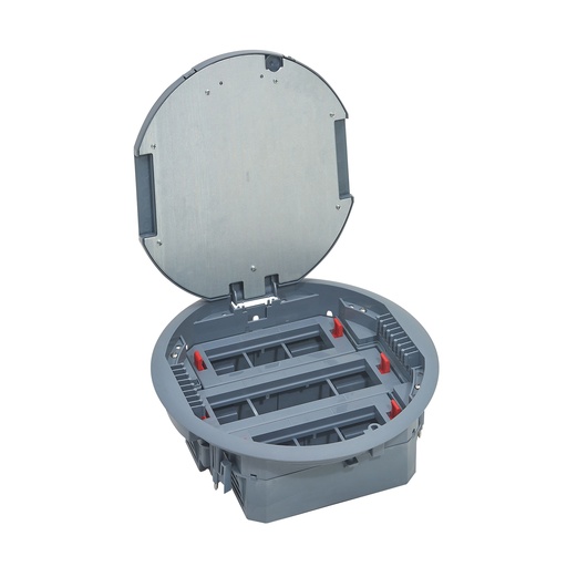 [PTG011.00045] Legrand 088126, Doză de pardoseală rotundă cu capac standard, 20 module, Suport orizontal
