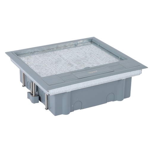 [PTG011.00058] Legrand 088171, Doză de pardoseală eco, 12 module, Suport aparataj vertical, Capac pentru mochetă, Culoare gri