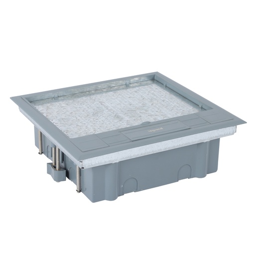 [PTG011.00059] Legrand 088172, Doză de pardoseală eco, 12 module, Suport aparataj orizontal, Capac pentru mochetă, Culoare gri