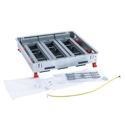 [PTG011.00077] LEGRAND 088032, Standard Floor Box, Configuration 3x8 Modules, Fixed Horizontal Support