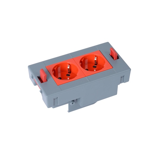 [PTG011.00078] LEGRAND 088052, Equipped Floor Box with Quick-Connect Basket, 2 German Standard Sockets (Schuko), Flush Version, 4 Modules
