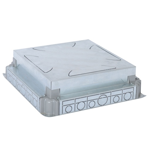 [PTG011.00104] Legrand 088092, Casetă suport metalică autoreglabilă pentru montaj în șapă, Doză pardoseală 16/24 module