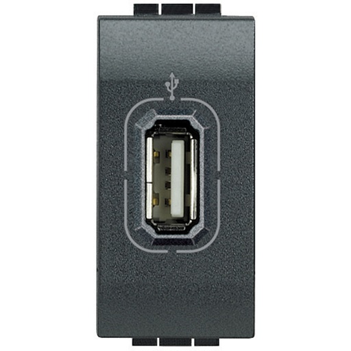 [PTG031.00065] BTICINO L4285, Conector USB mamă Livinglight, Antracit, 1 modul