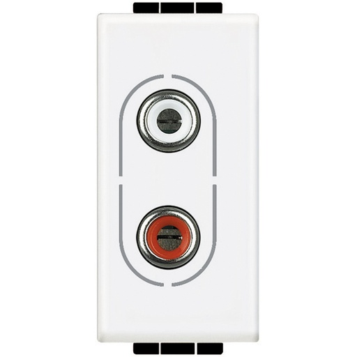 [PTG031.00067] BTICINO N4281, Conector 2 x RCA Livinglight, Alb, 1 modul