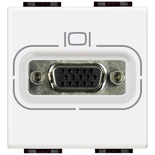 [PTG031.00068] BTICINO N4282, HD15 Female Connector Livinglight, Screw Mounting, White, 2 Modules