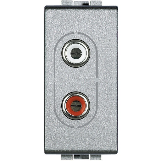 [PTG031.00073] BTICINO NT4281, 2 x RCA Connector Livinglight, Technical Finish, 1 Module