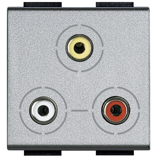[PTG031.00075] BTICINO NT4283, 3 x RCA Connector Livinglight, Technical Finish, 2 Modules
