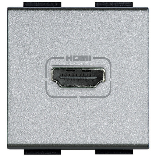 [PTG031.00076] BTICINO NT4284, HDMI Type A V1.3 Connector, Screw Mounting, Livinglight, Technical Finish, 2 Modules