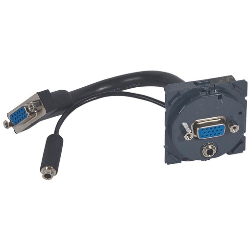 [PTG031.00082] LEGRAND 067376, Priză HD15 mamă + mufă Jack 3.5 mm Céliane