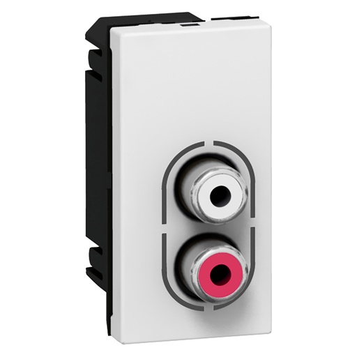 [PTG031.00087] LEGRAND 078753, Stereo Audio Socket 2 RCA, Screw Connection, White