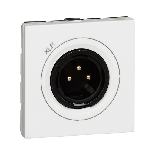[PTG031.00090] LEGRAND 078756, XLR 3-Pin Audio Socket, 2 Modules, White, Screw Connection, Male Connector